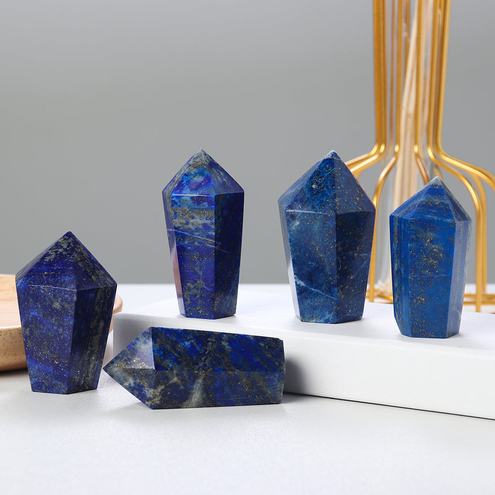 Natural Lapis Lazuli Crystal Tower Luxury Home Decoration