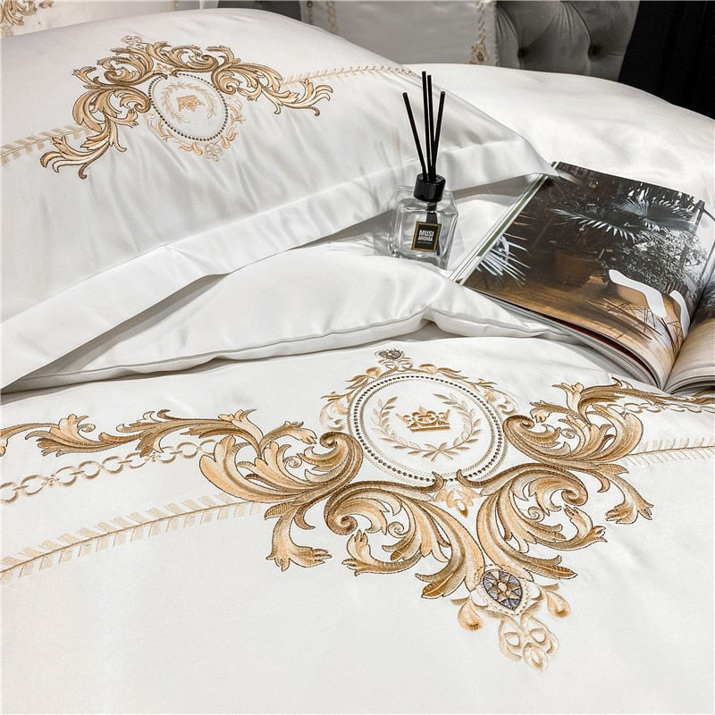 Paris Luxury 600TC Egyptian Cotton Royal Embroidered Duvet Bedding Set - DARIYA HOME