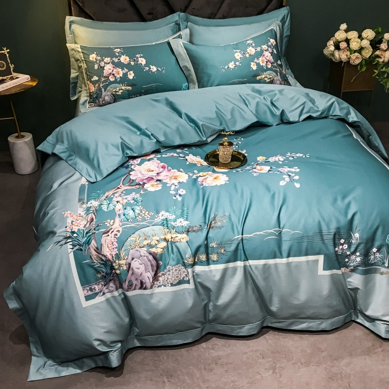 Brigitte Breaker Bay Floral Design Egyptian Cotton Bedding Set - DARIYA HOME