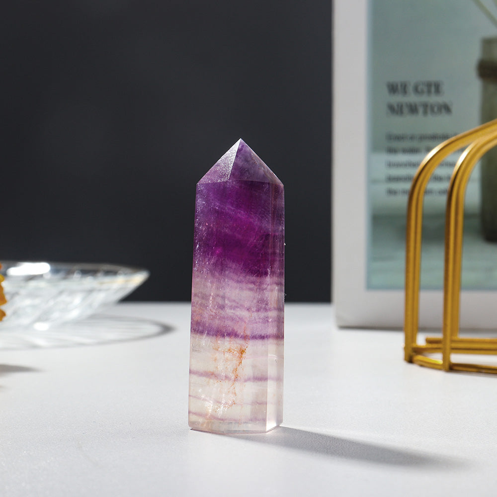 Natural Fluorite Crystal Point Home Obelisk