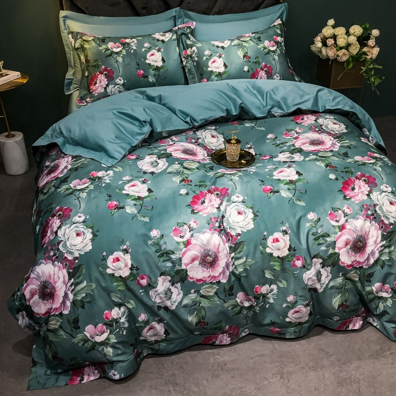 Brigitte Juniper Floral Design Egyptian Cotton Bedding Set - DARIYA HOME