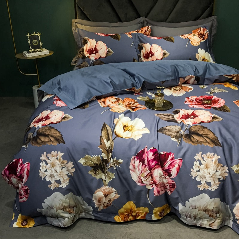 Brigitte Floral Egyptian Cotton Bedding Set - DARIYA HOME