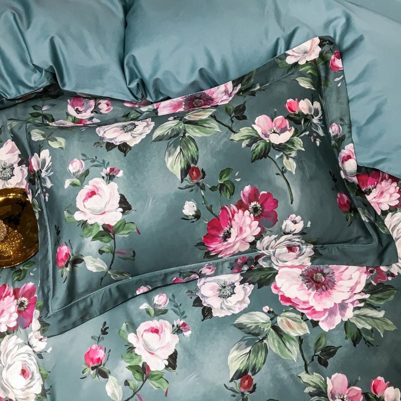 Brigitte Juniper Floral Design Egyptian Cotton Bedding Set - DARIYA HOME