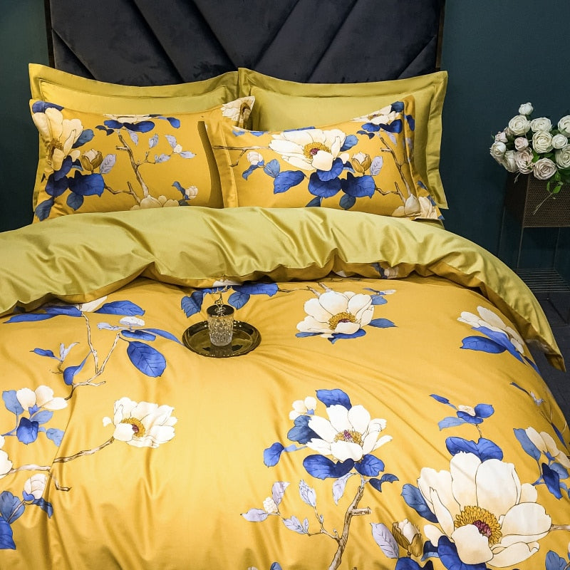 Brigitte Portica Floral Design Egyptian Cotton Bedding Set - DARIYA HOME