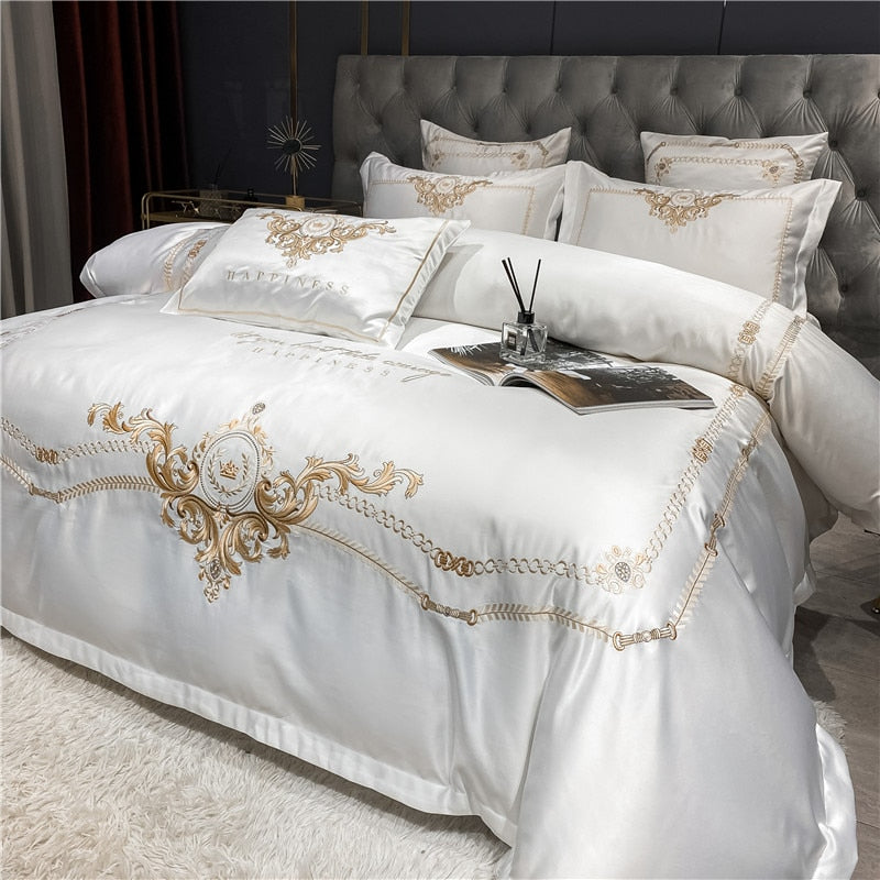 Paris Luxury 600TC Egyptian Cotton Royal Embroidered Duvet Bedding Set - DARIYA HOME