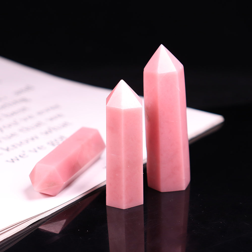 Pink Opal Natural Crystal Point Home Obelisk