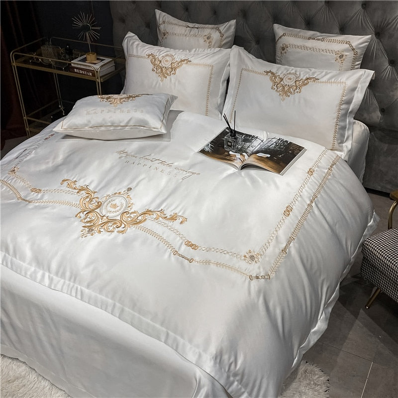 Paris Luxury 600TC Egyptian Cotton Royal Embroidered Duvet Bedding Set - DARIYA HOME