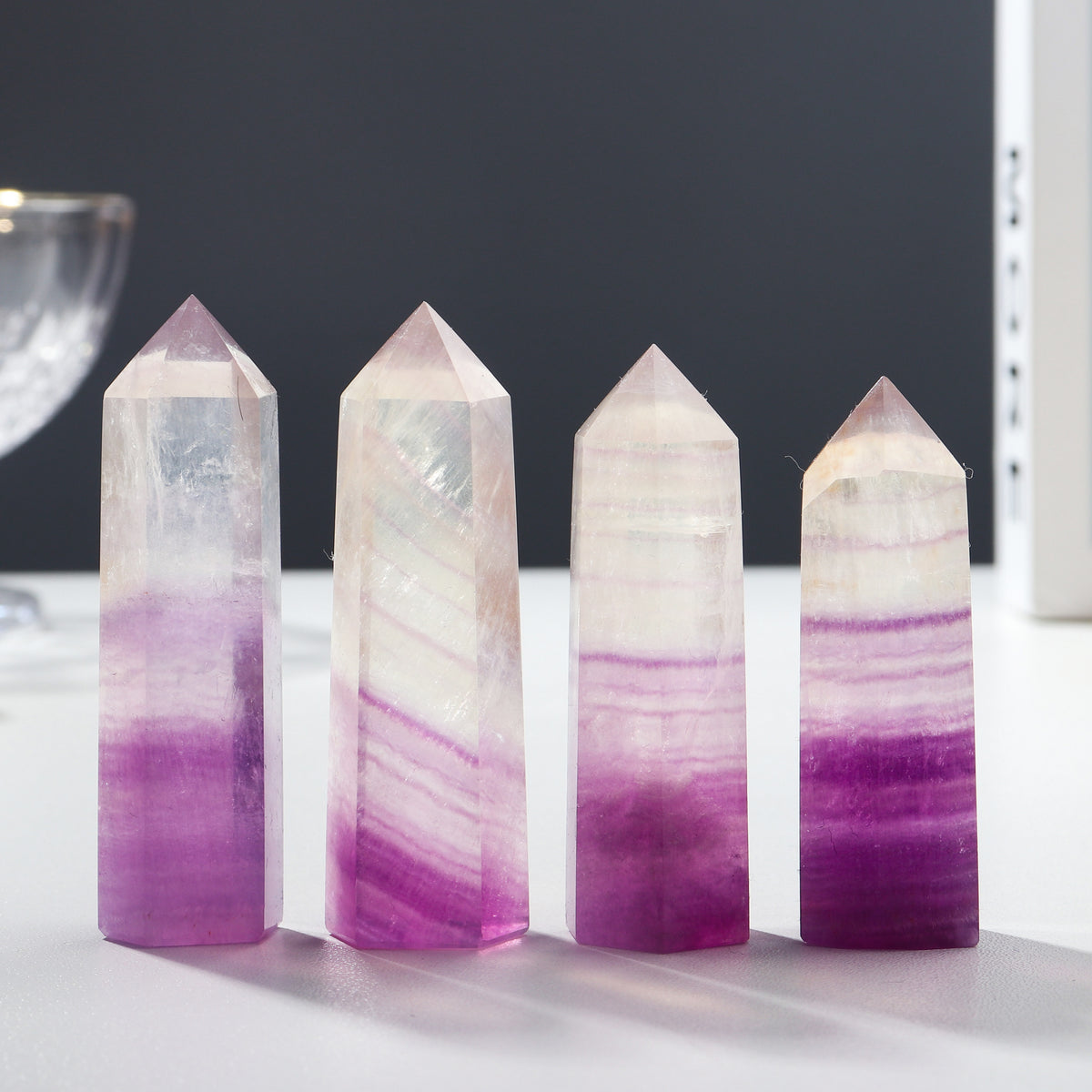 Natural Fluorite Crystal Point Home Obelisk