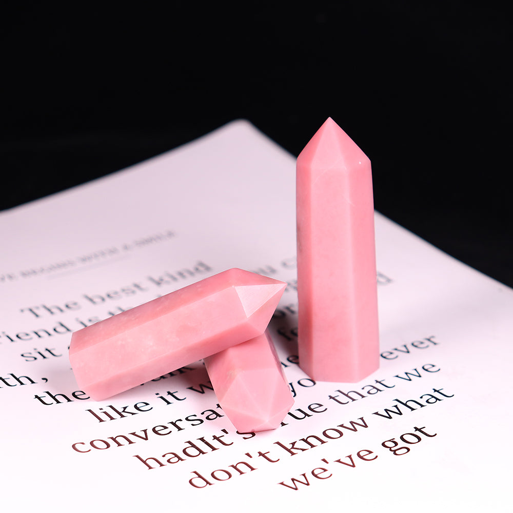 Pink Opal Natural Crystal Point Home Obelisk