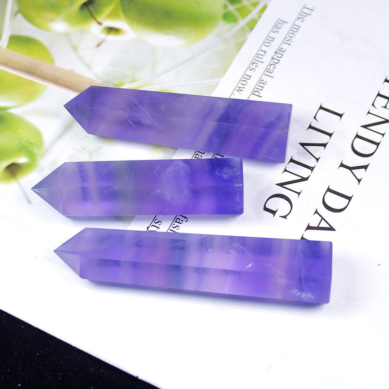 Fluorite Crystal Point Blue Violet Home Obelisk