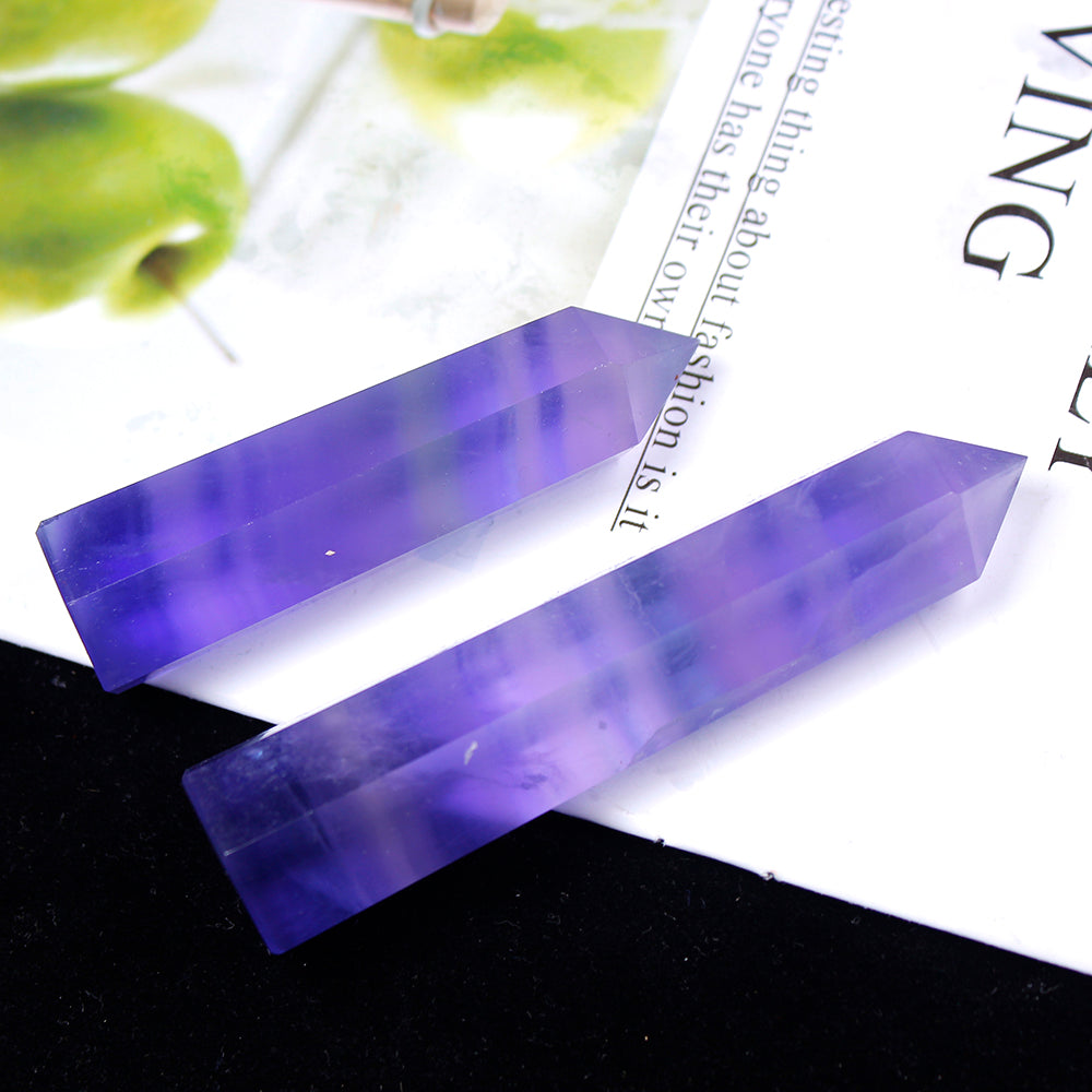 Fluorite Crystal Point Blue Violet Home Obelisk