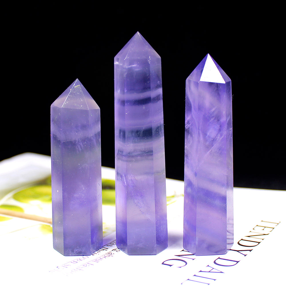 Fluorite Crystal Point Blue Violet Home Obelisk