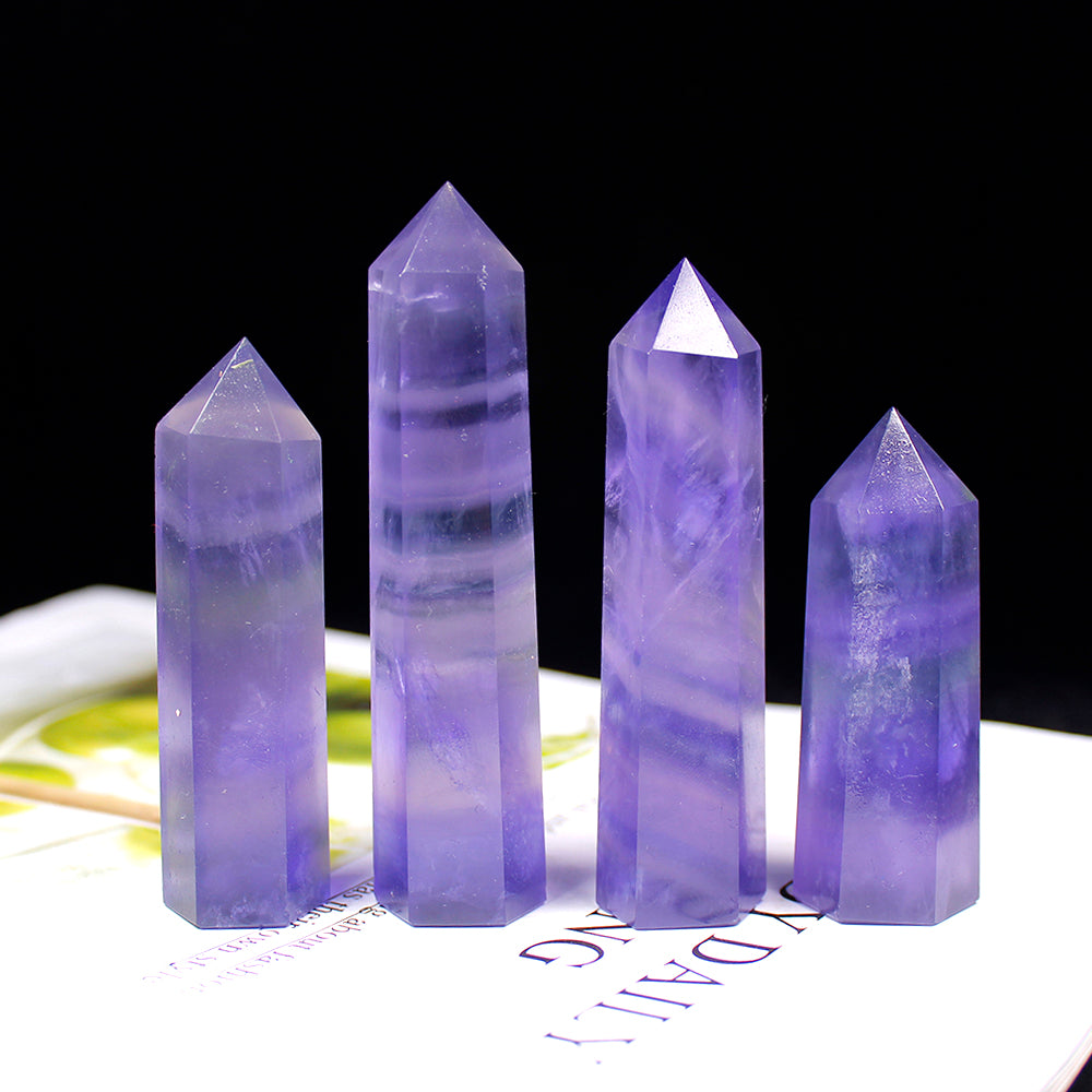 Fluorite Crystal Point Blue Violet Home Obelisk