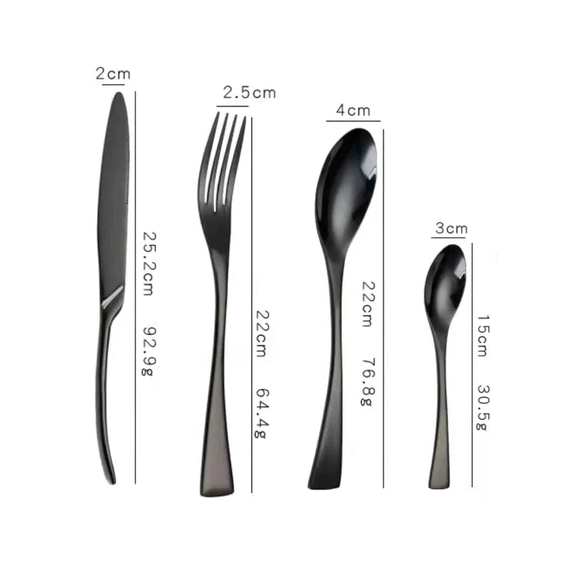 Valea Black Cutlery Set - DARIYA HOME