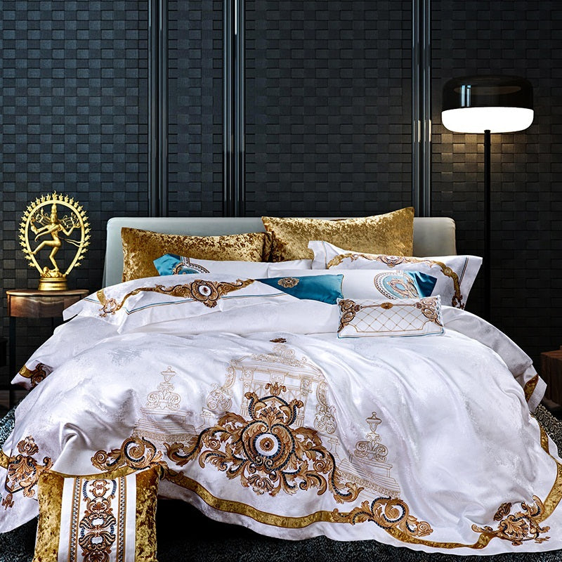 Samanta Luxury Satin Cotton Royal Duvet Bedding Set - DARIYA HOME