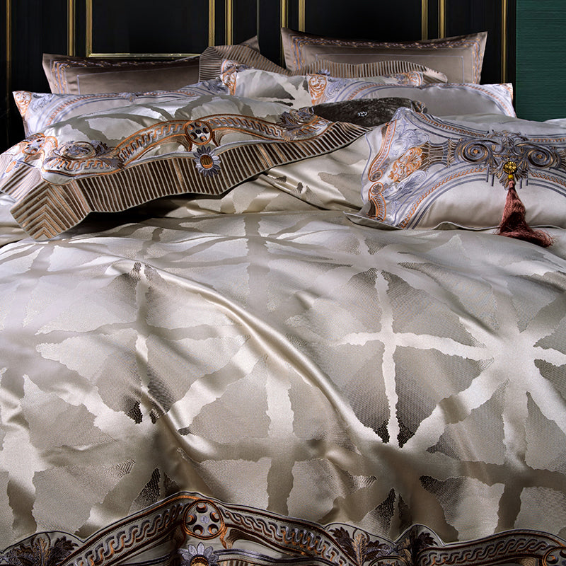 Miranda Luxury Satin Cotton Royal Embroidery Duvet Bedding Set - DARIYA HOME