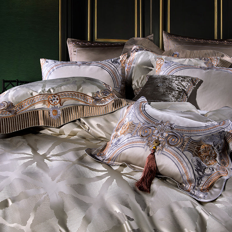 Miranda Luxury Satin Cotton Royal Embroidery Duvet Bedding Set - DARIYA HOME