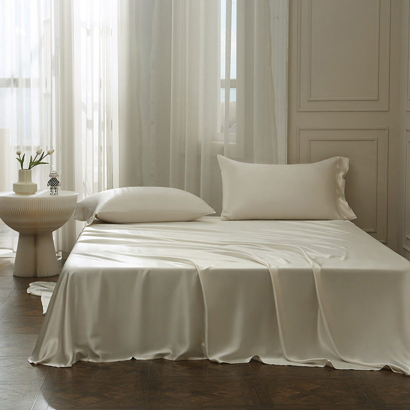 Thana Cararra White Mulberry Silk Luxury Bedding Set - DARIYA HOME