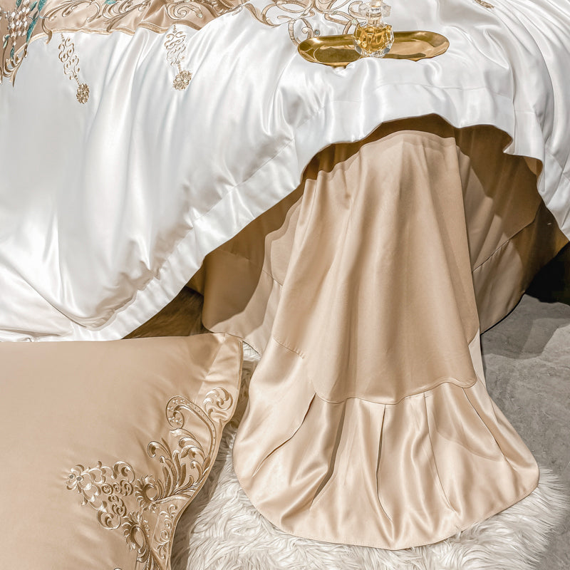 Julieta Akaroa Luxury 600 TC Egyptian Cotton Flowers Royal Embroidery Duvet Bedding Set - DARIYA HOME