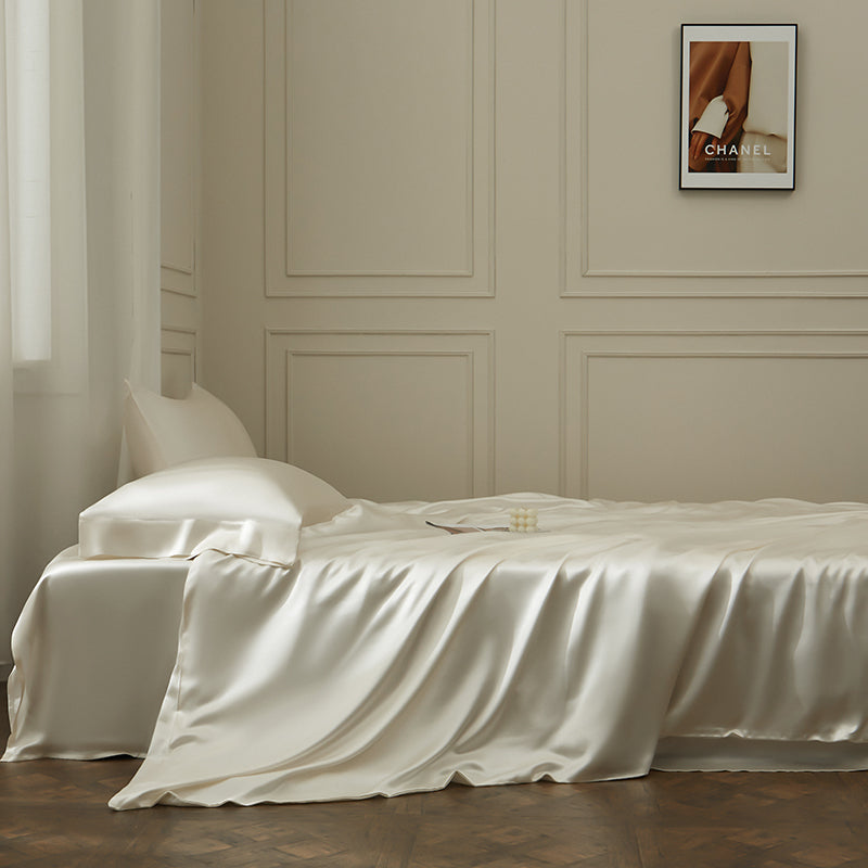 Thana Cararra White Mulberry Silk Luxury Bedding Set - DARIYA HOME