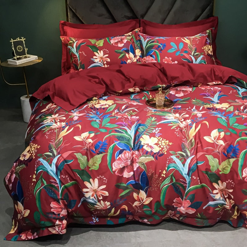 Brigitte Cabaret Floral Egyptian Cotton Bedding Set - DARIYA HOME