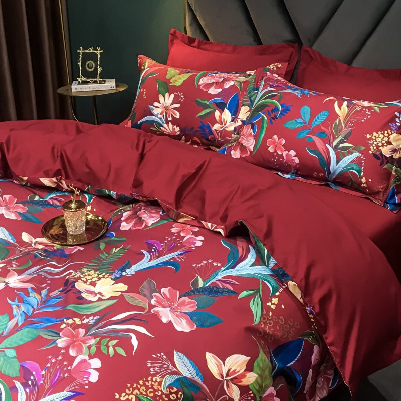 Brigitte Cabaret Floral Egyptian Cotton Bedding Set - DARIYA HOME