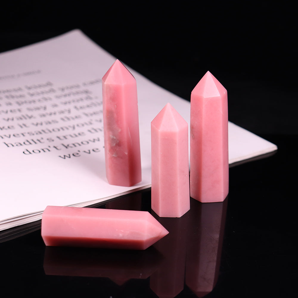 Pink Opal Natural Crystal Point Home Obelisk