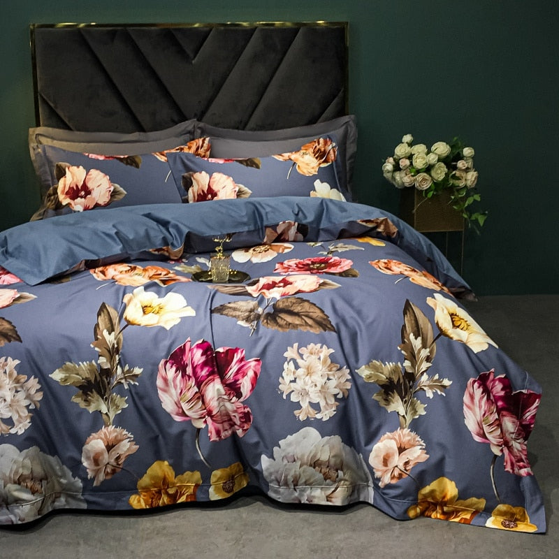 Brigitte Floral Egyptian Cotton Bedding Set - DARIYA HOME