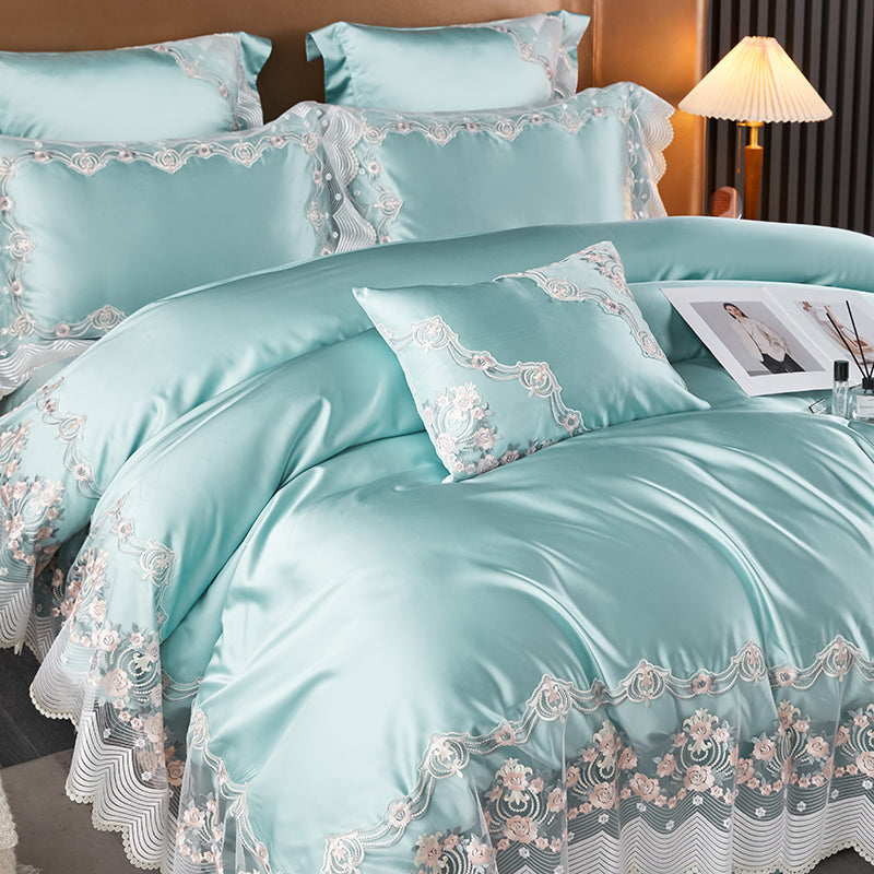 Layal Jungle Mist Luxury Satin 1200TC Egyptian Cotton Duvet Bedding Set - DARIYA HOME