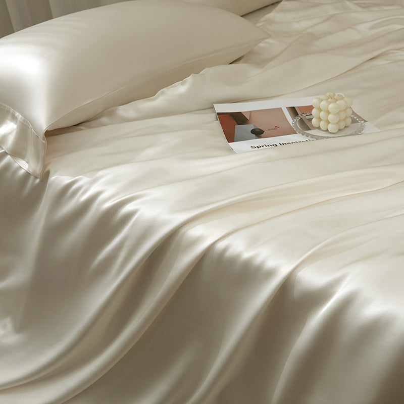 Thana Cararra White Mulberry Silk Luxury Bedding Set - DARIYA HOME