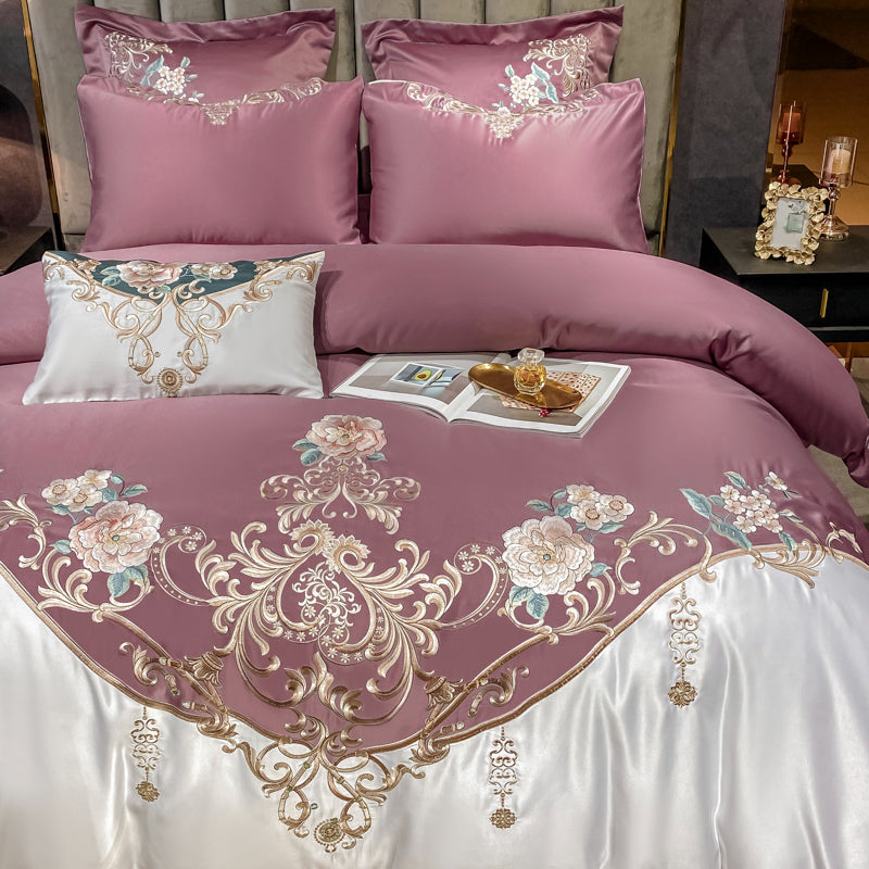 Julieta Pharlap Luxury 600 TC Cotton Flowers Royal Embroidery Duvet Bedding Set - DARIYA HOME