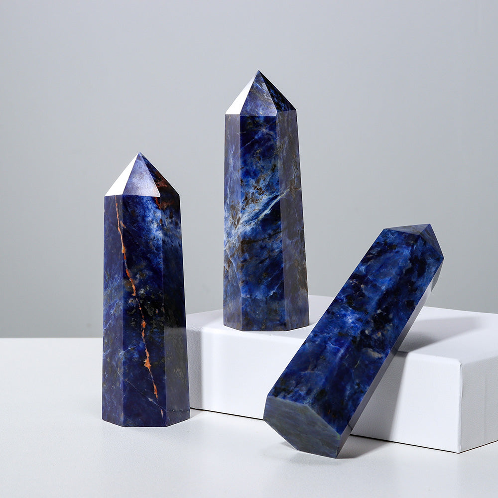 Natural Sodalite Crystal Point Luxury Home Decoration