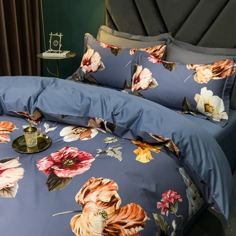 Brigitte Floral Egyptian Cotton Bedding Set - DARIYA HOME