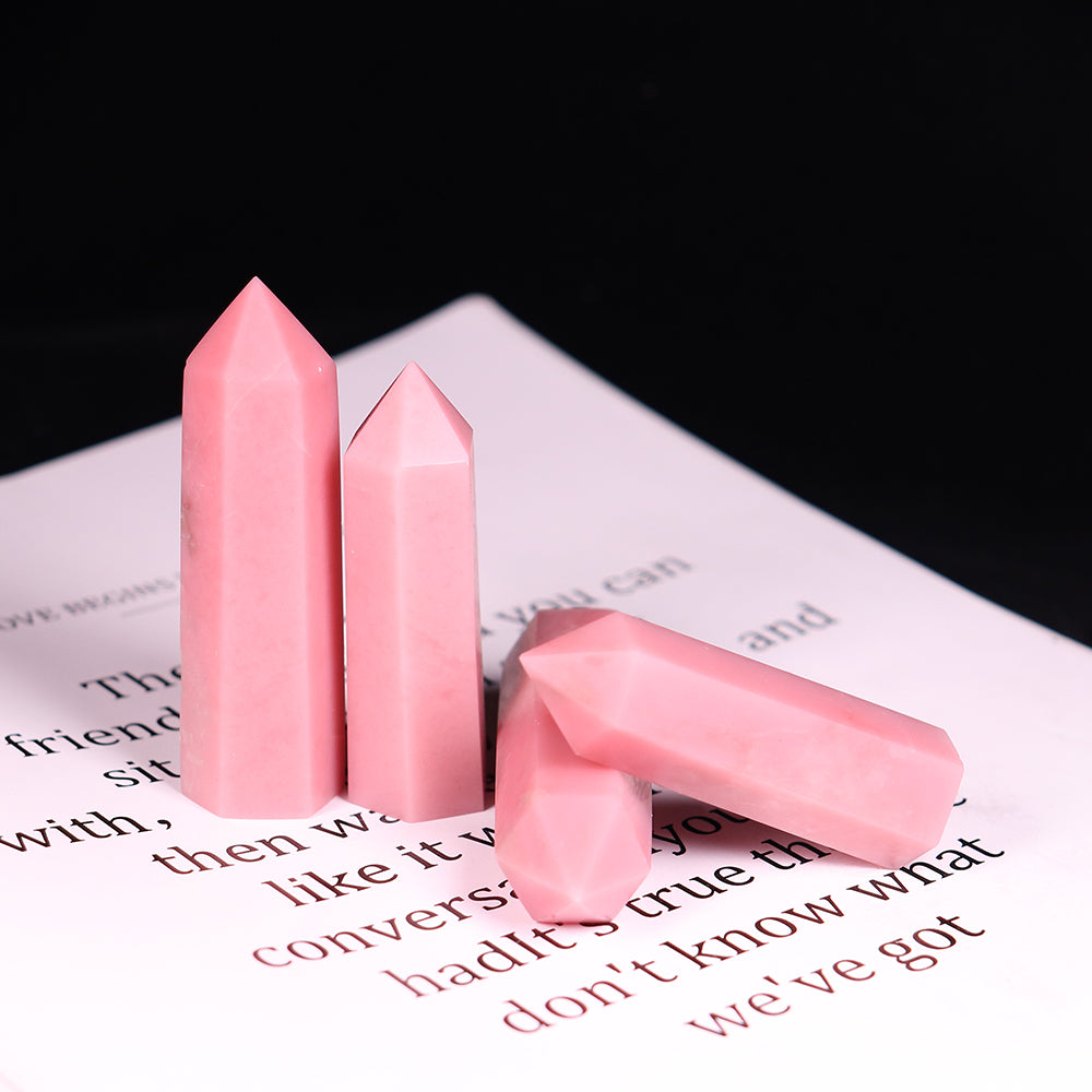 Pink Opal Natural Crystal Point Home Obelisk