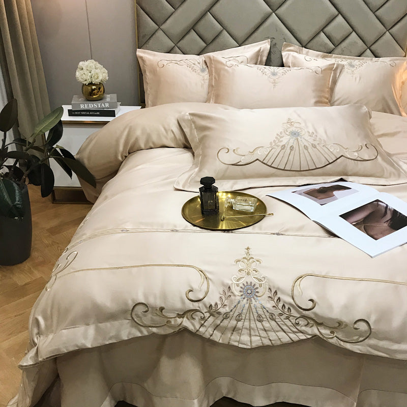 Victoria Delux Luxury 600TC Satin Egyptian Cotton Royal Embroidery Duvet Bedding Set - DARIYA HOME