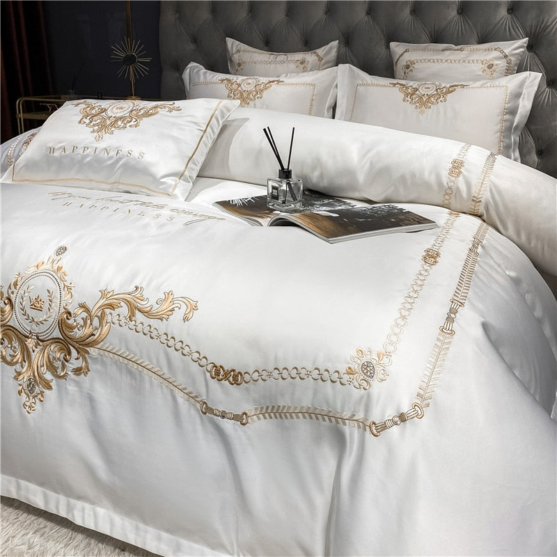 Paris Luxury 600TC Egyptian Cotton Royal Embroidered Duvet Bedding Set - DARIYA HOME