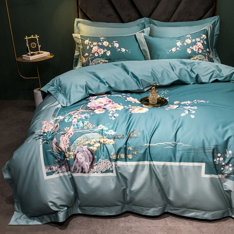 Brigitte Breaker Bay Floral Design Egyptian Cotton Bedding Set - DARIYA HOME