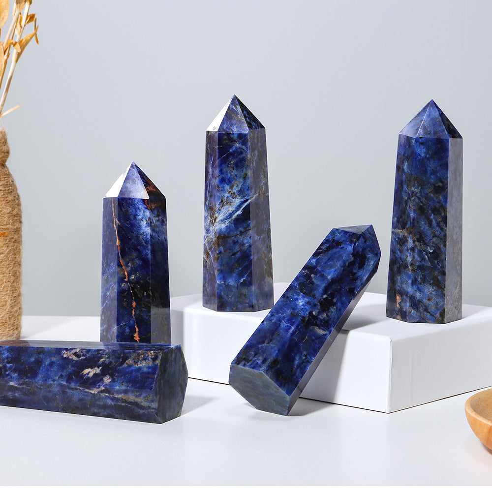 Natural Sodalite Crystal Point Luxury Home Decoration