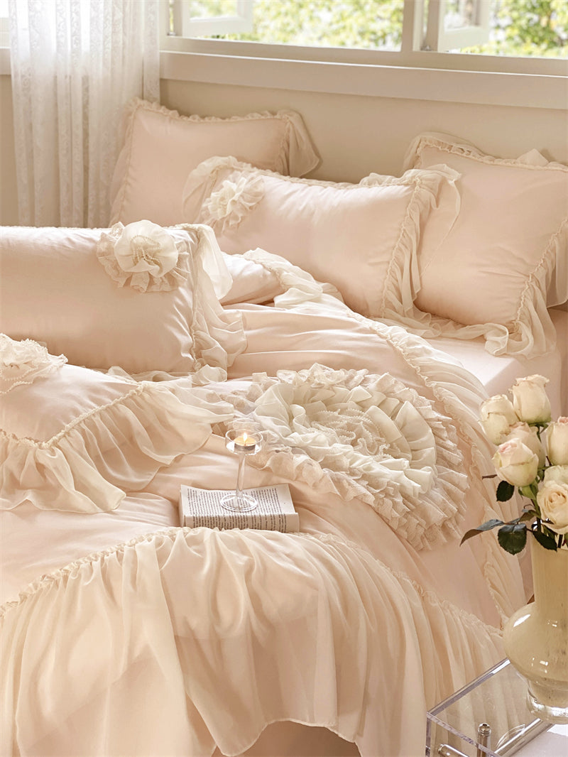 Rosemary Old Rose Luxury Egyptian Cotton Handmade Royal Bedding Set - DARIYA HOME