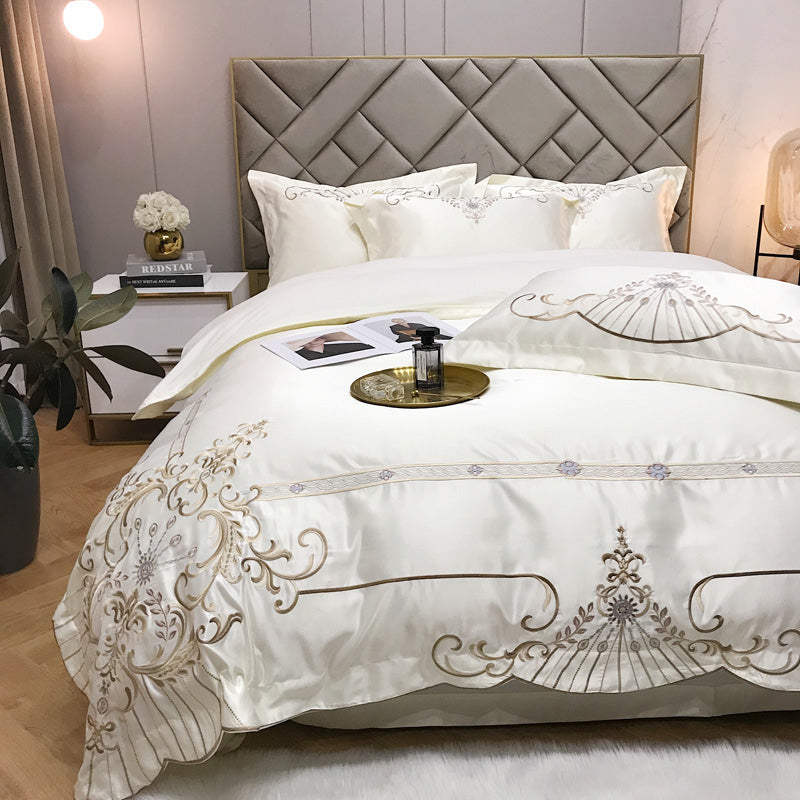 Victoria Luxury 600TC Satin Egyptian Cotton Royal Embroidery Duvet Bedding Set - DARIYA HOME