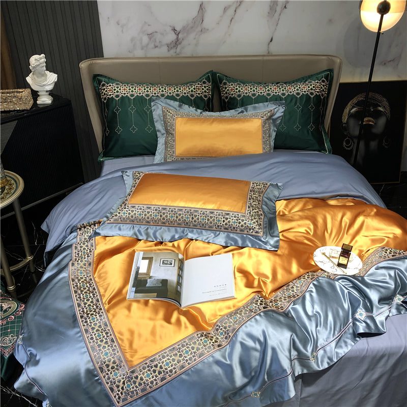 Helen Salomie Luxury Egyptian Cotton Royal Embroidery Duvet Bedding Set - DARIYA HOME