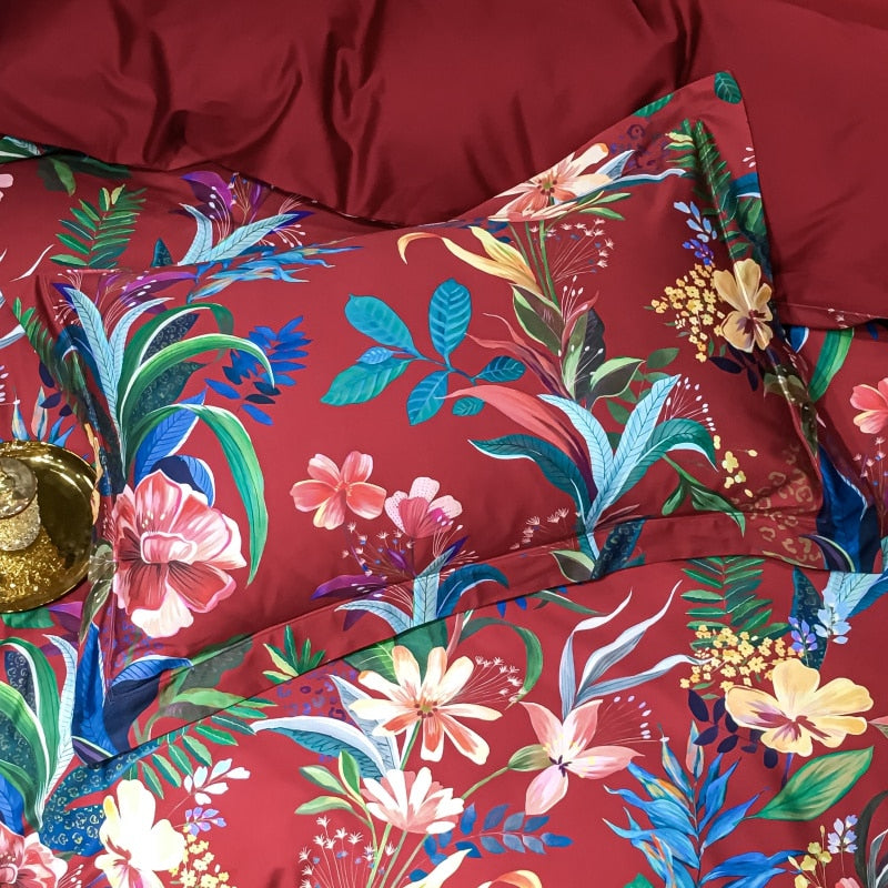 Brigitte Cabaret Floral Egyptian Cotton Bedding Set - DARIYA HOME