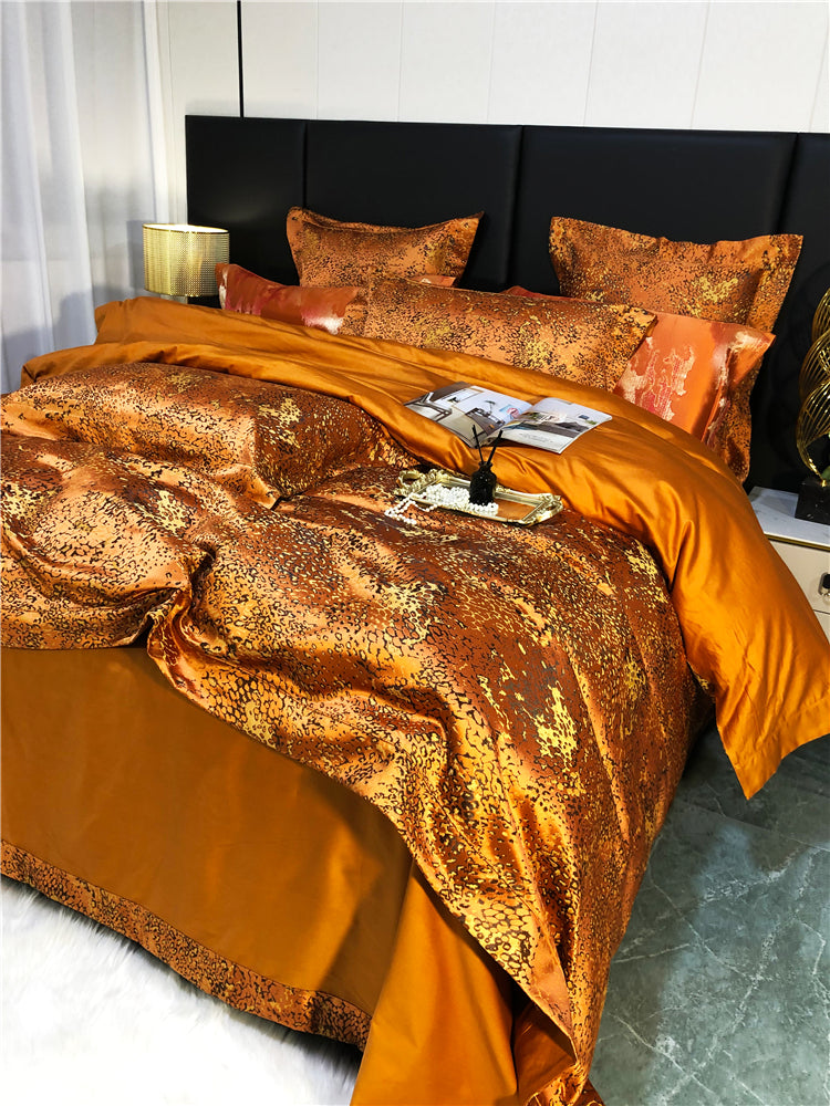 Penelope Luxury Panthera Satin Jacquard Egyptian Cotton Royal Bedding Set - DARIYA HOME