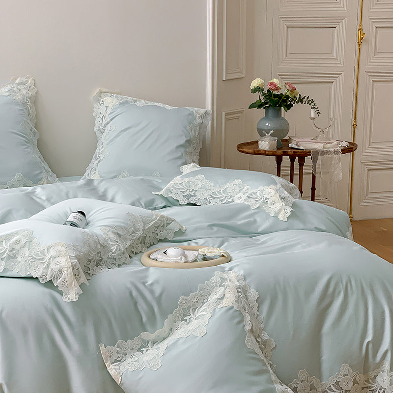 Erin Flowers Sky 1000TC Egyptian Cotton Luxury Duvet Bedding Set - DARIYA HOME