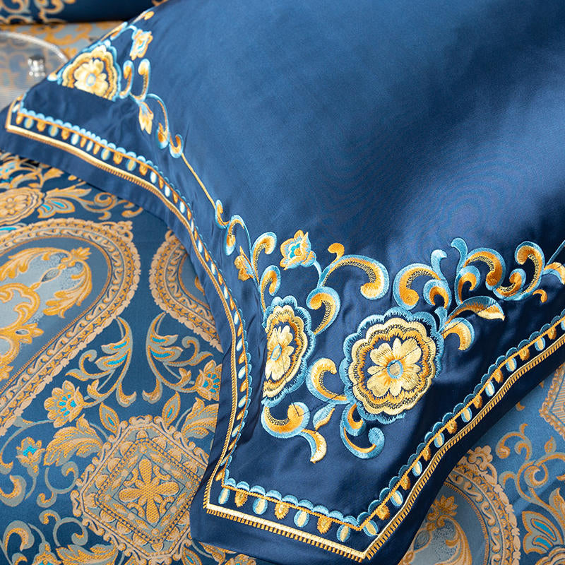 Scheherazade Luxury Satin Jacquard 1200TC Egyptian Cotton Royal Embroidered Duvet Cover Set - DARIYA HOME