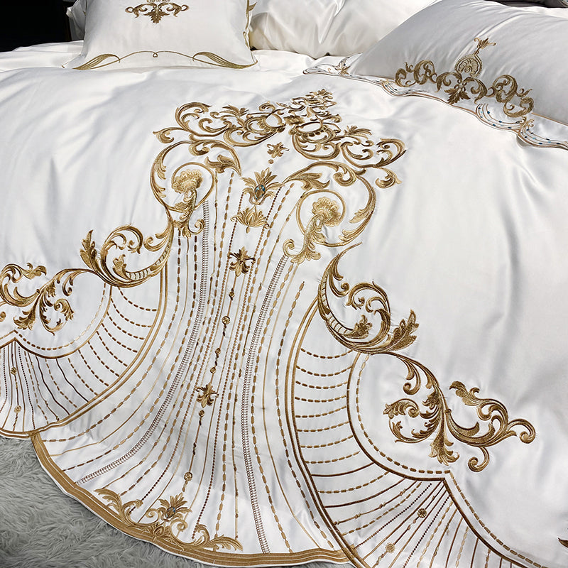 Lucia Luxury Soft Satin Egyptian Cotton Royal Embroidery Duvet Bedding Set - DARIYA HOME