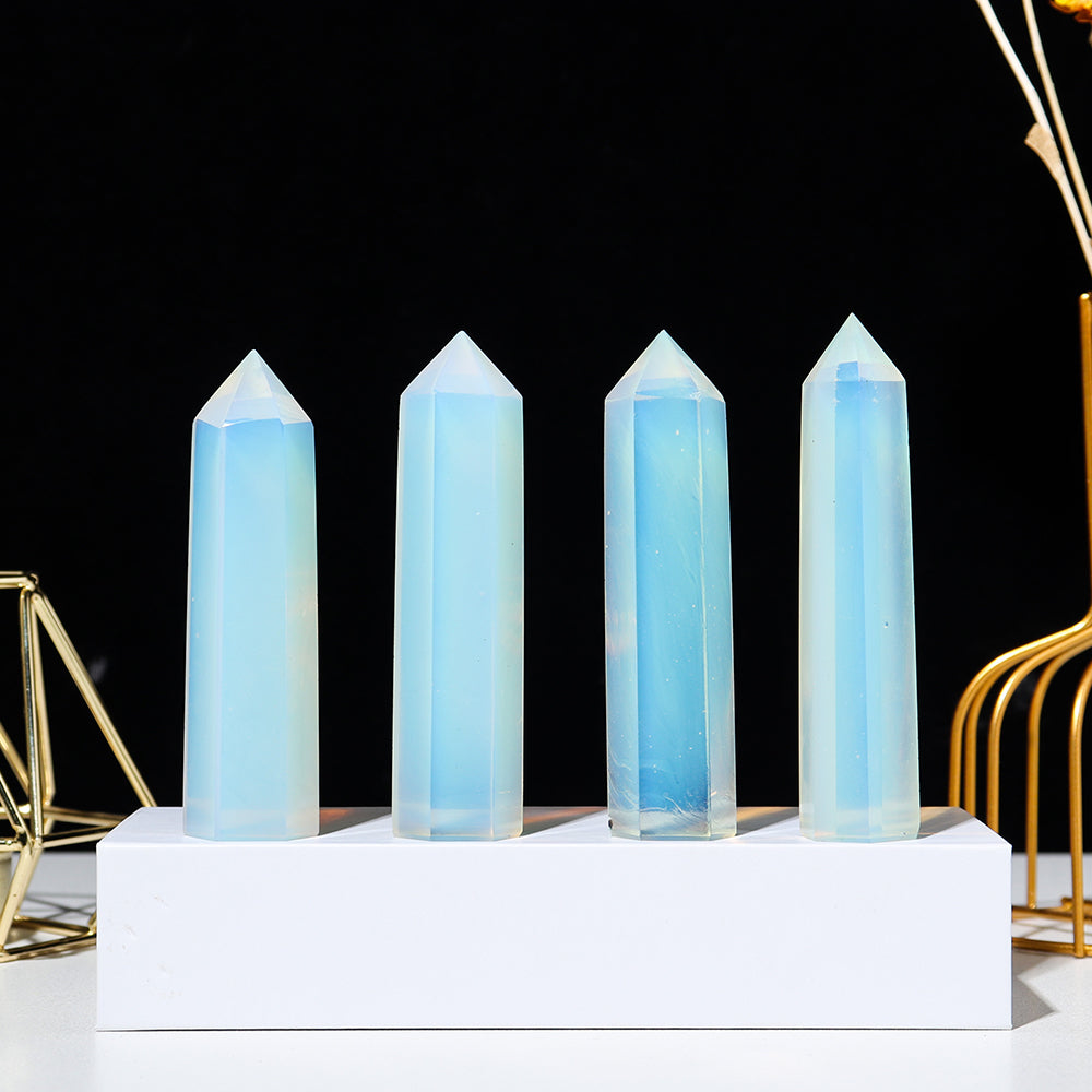 Natural Opal Crystal Point Handcrafted Obelisk