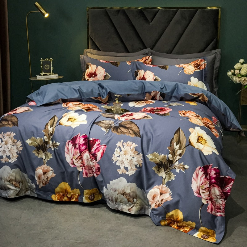 Brigitte Floral Egyptian Cotton Bedding Set - DARIYA HOME