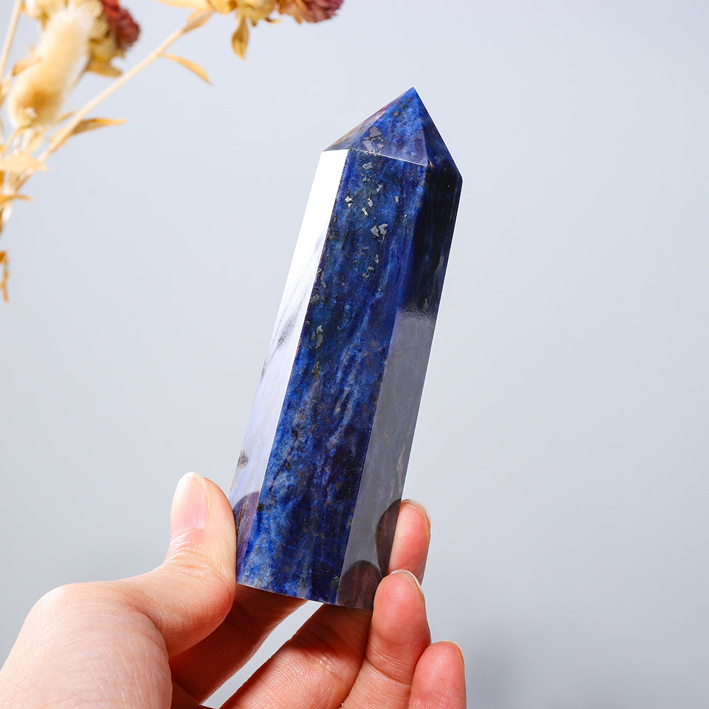 Natural Sodalite Crystal Point Luxury Home Decoration