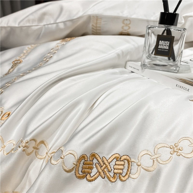 Paris Luxury 600TC Egyptian Cotton Royal Embroidered Duvet Bedding Set - DARIYA HOME